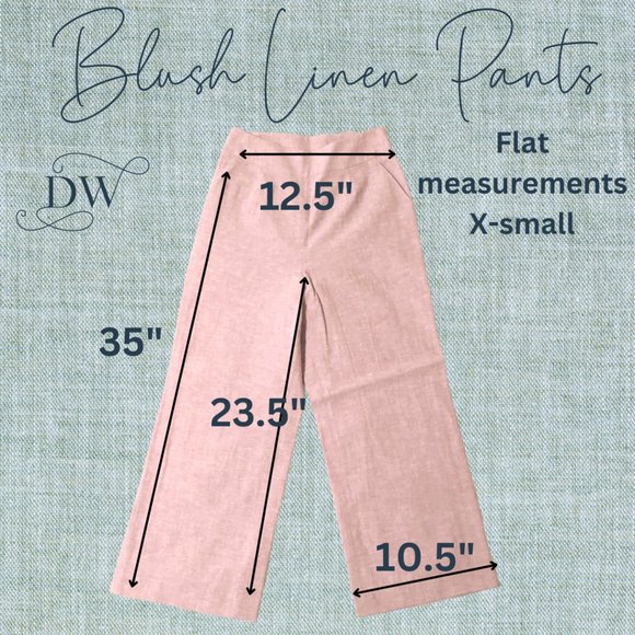 Wide Leg Pants | Blush Linen - Picture 6 of 13
